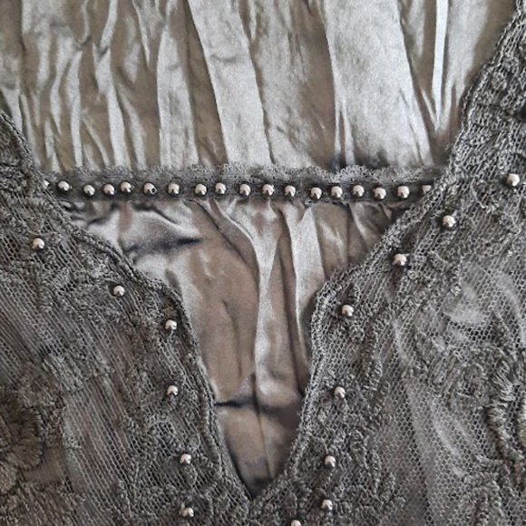 Vintage Elegant Black Beaded Lace Formal Evening Top - Picture 11 of 14